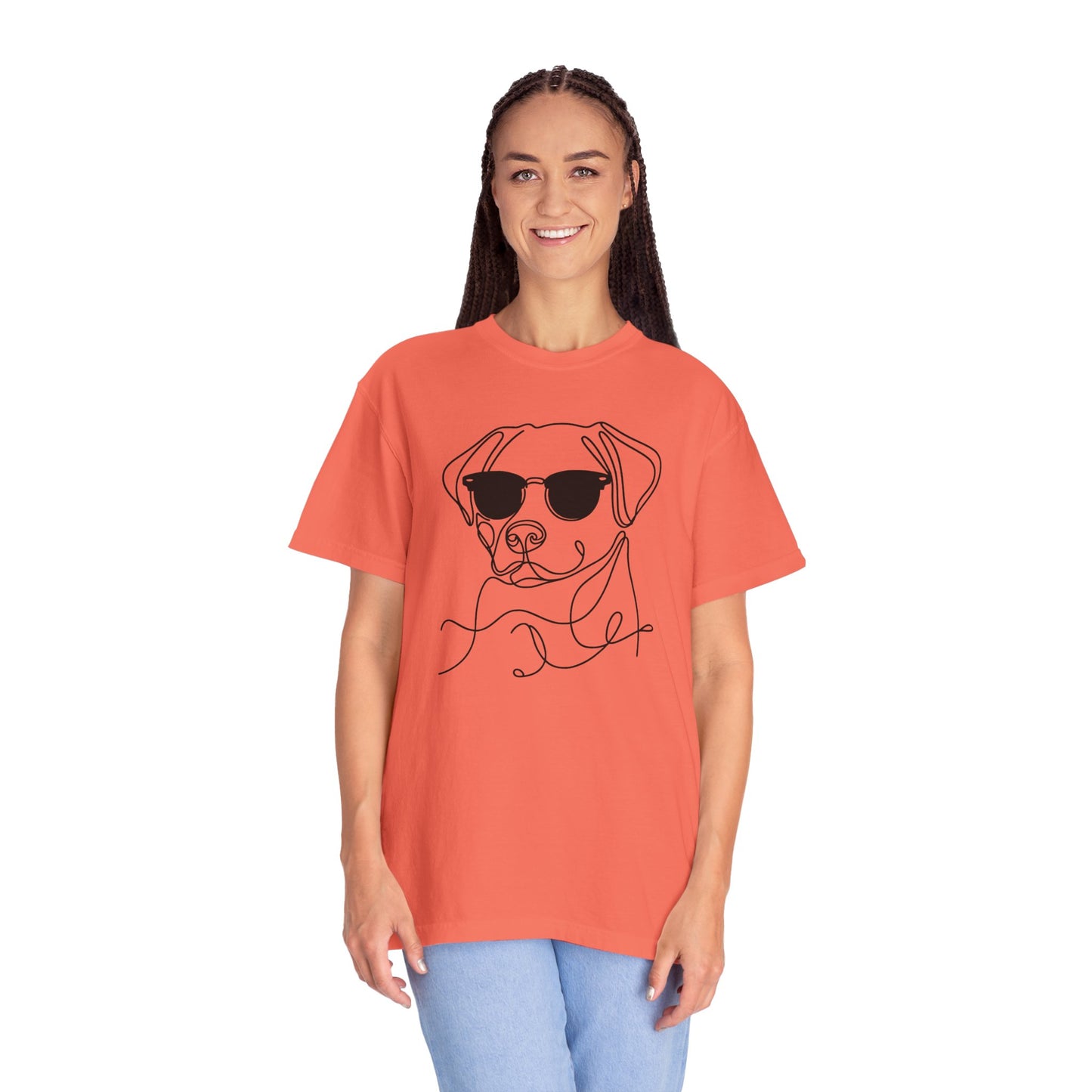 Cool Dog Line Art T-Shirt, Pet Lover Gift, Unisex Tee, Animal Lover Shirt, Casual Wear, Dog Mom Gift, Birthday Present, Dog Themed Apparel