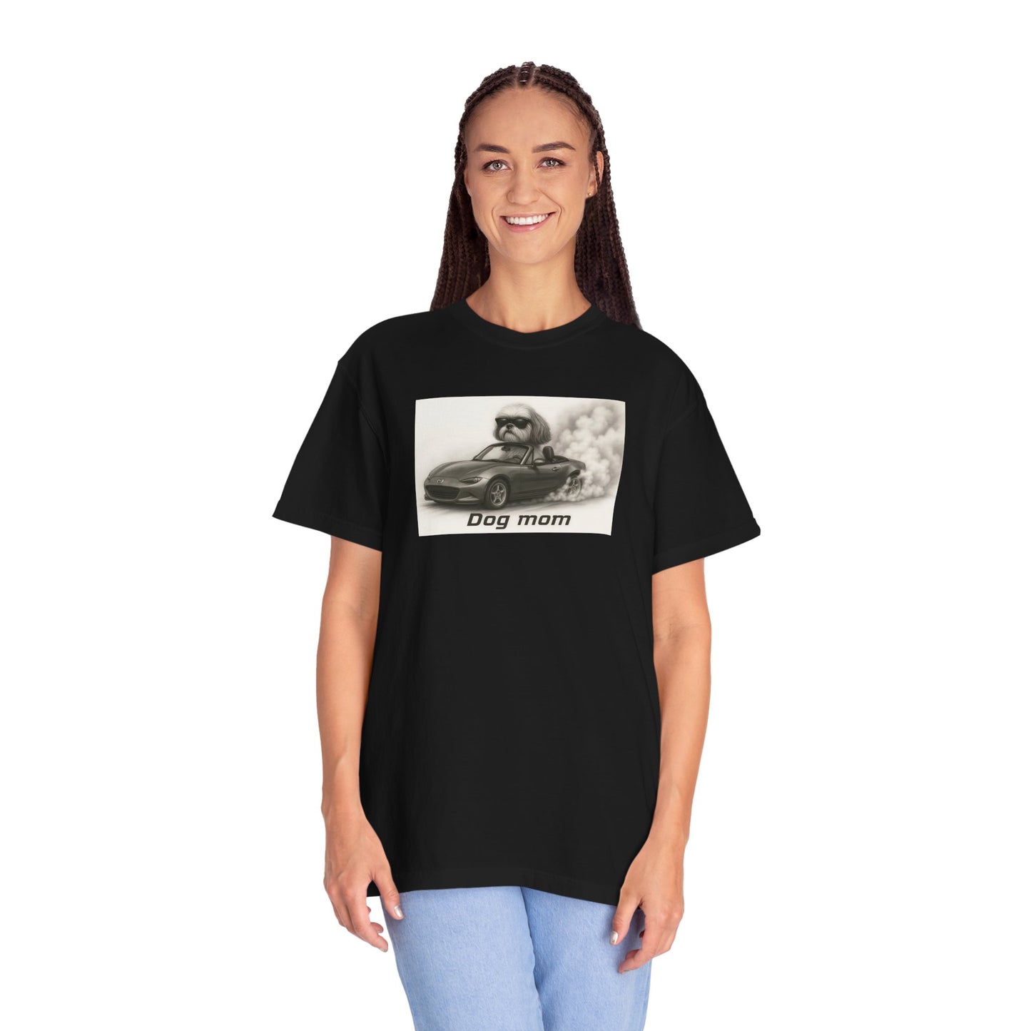 Dog Mom - Shih Tzu - “Cool Dogs in Cool Cars” T-Shirt Collection