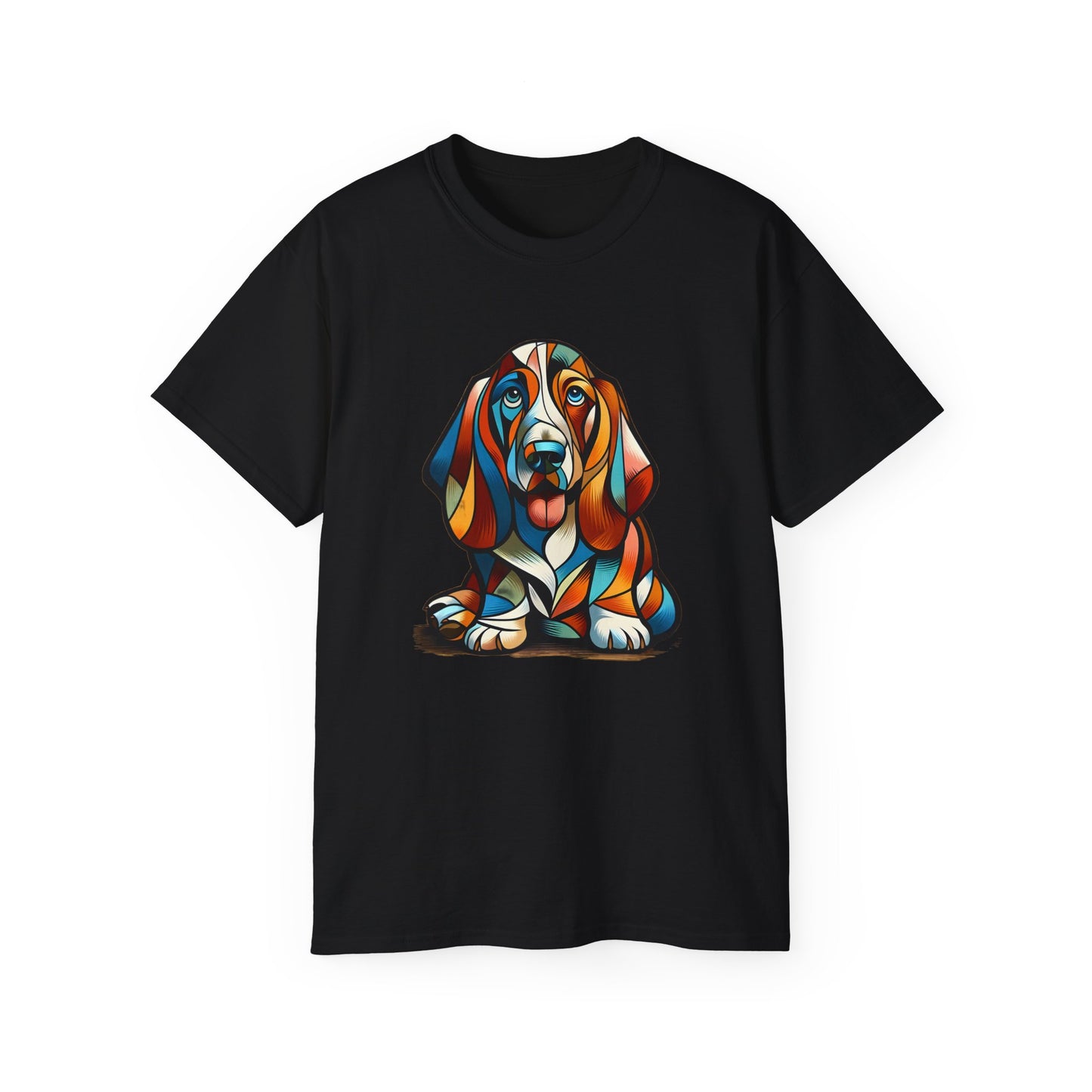“Petcasso Pup – The Bold Basset Hound Tee”