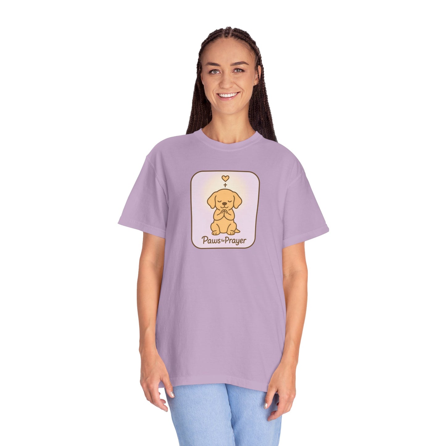Prayerful Paws Unisex T-Shirt, Dog Lover Gift, Cute Pet Tee, Animal Prayer Shirt, Casual Animal Tees, Gift for Dog Owners