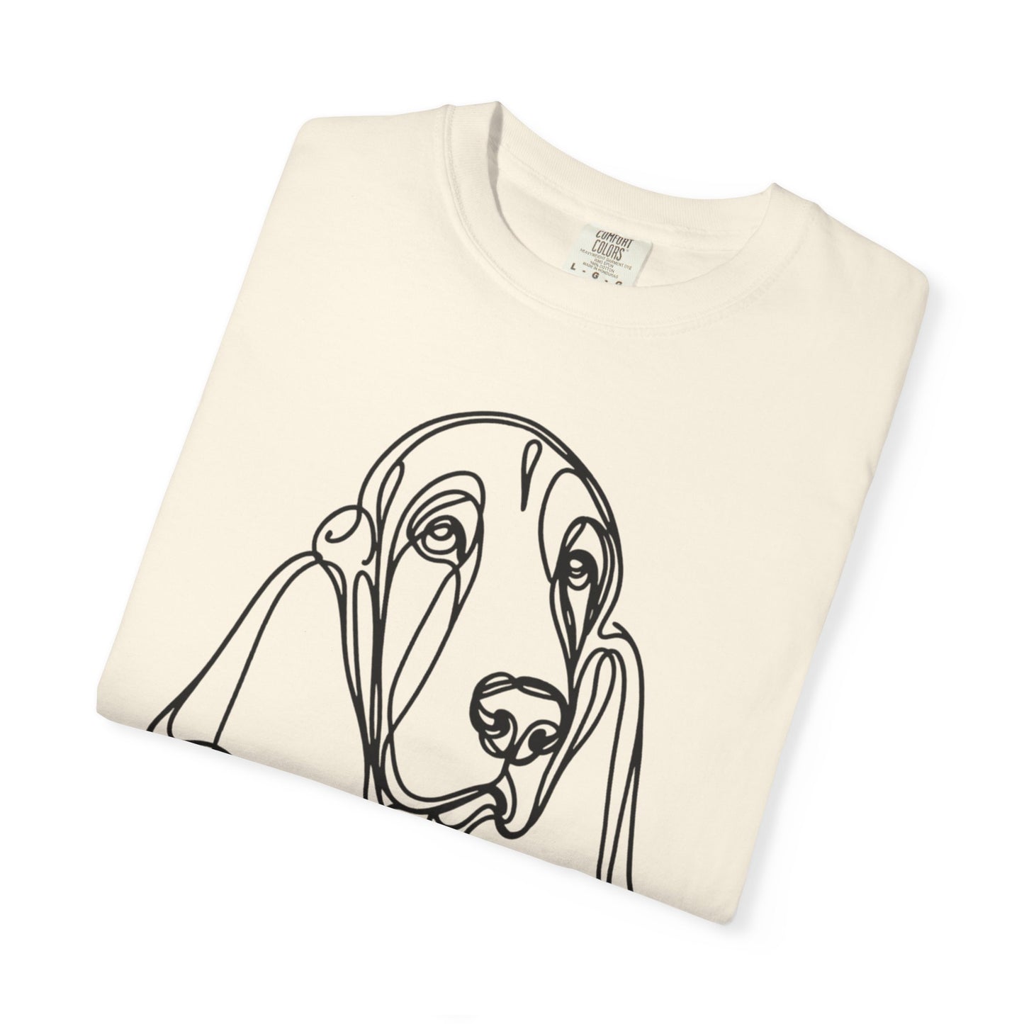 Basset Hound Line Art T-Shirt | Unisex Garment-Dyed Tee