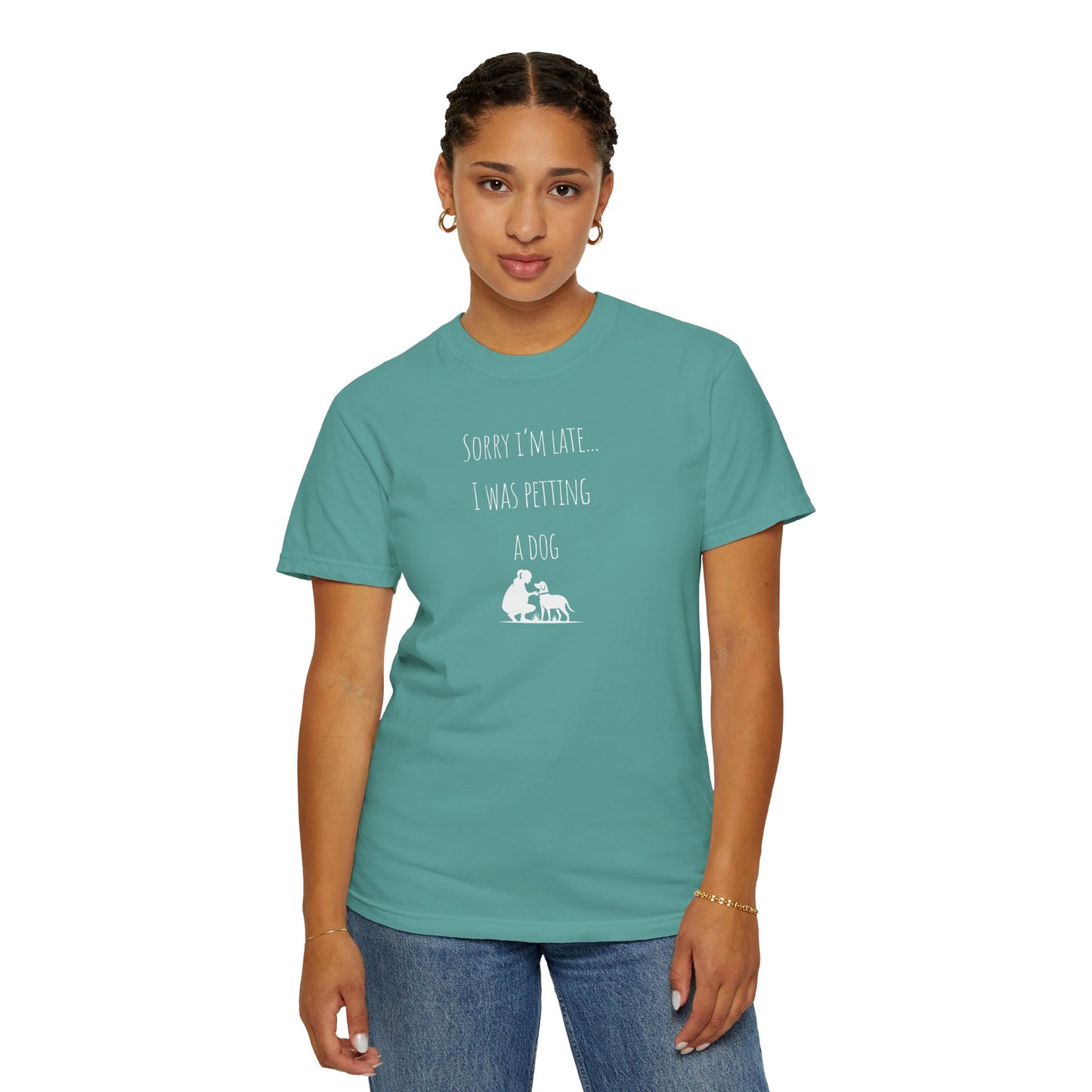 Dog Lover's Unisex T-Shirt - "Sorry I'm Late... I Was Petting a Dog"