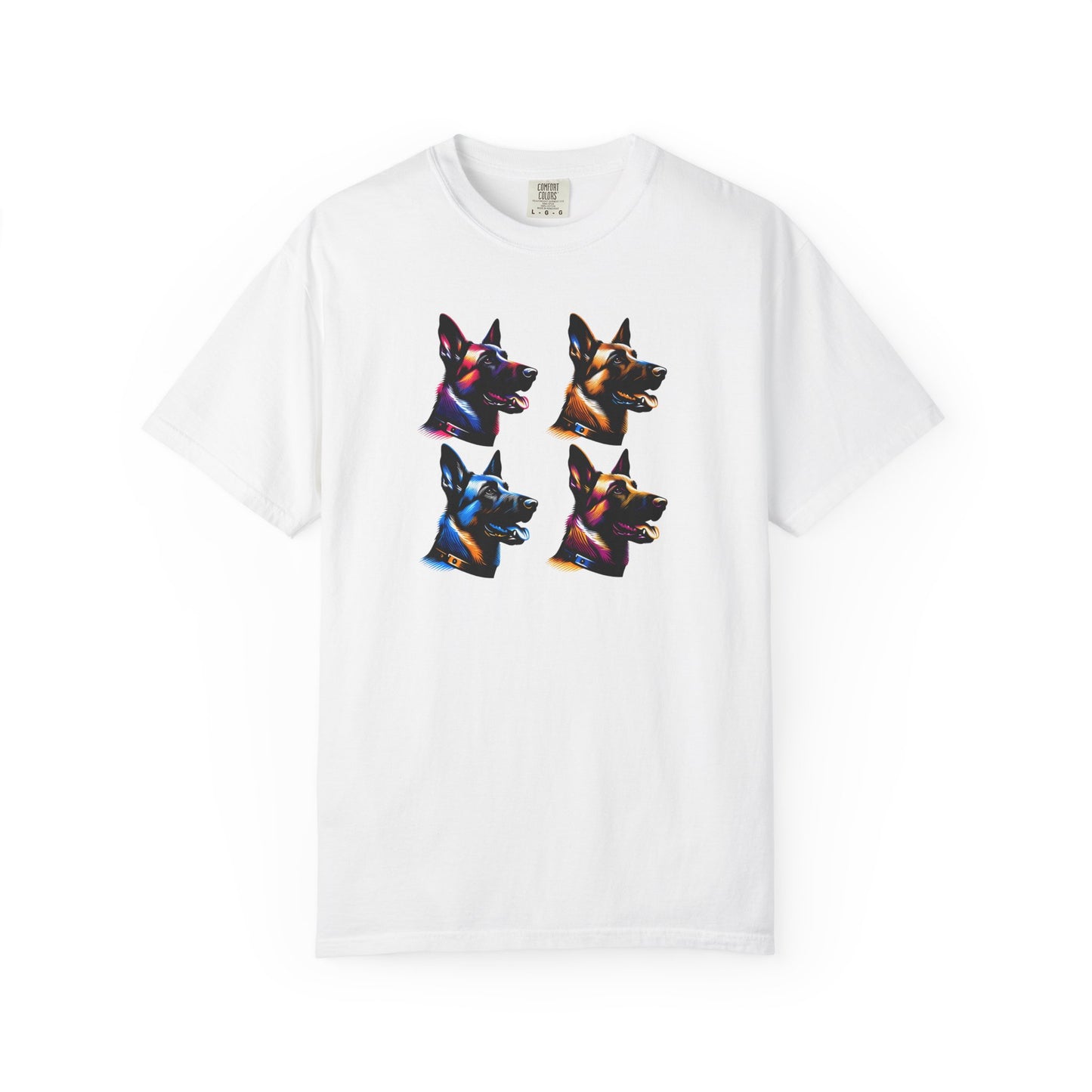 Colorful Belgium Malinois Portrait Unisex Garment-Dyed T-Shirt