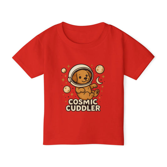 Cosmic Cuddler Toddler T-shirt | Cute Baby Tee, Toddler Space Shirt, Dog Lover Gift, Kids Astronaut Tee, Birthday Outfit