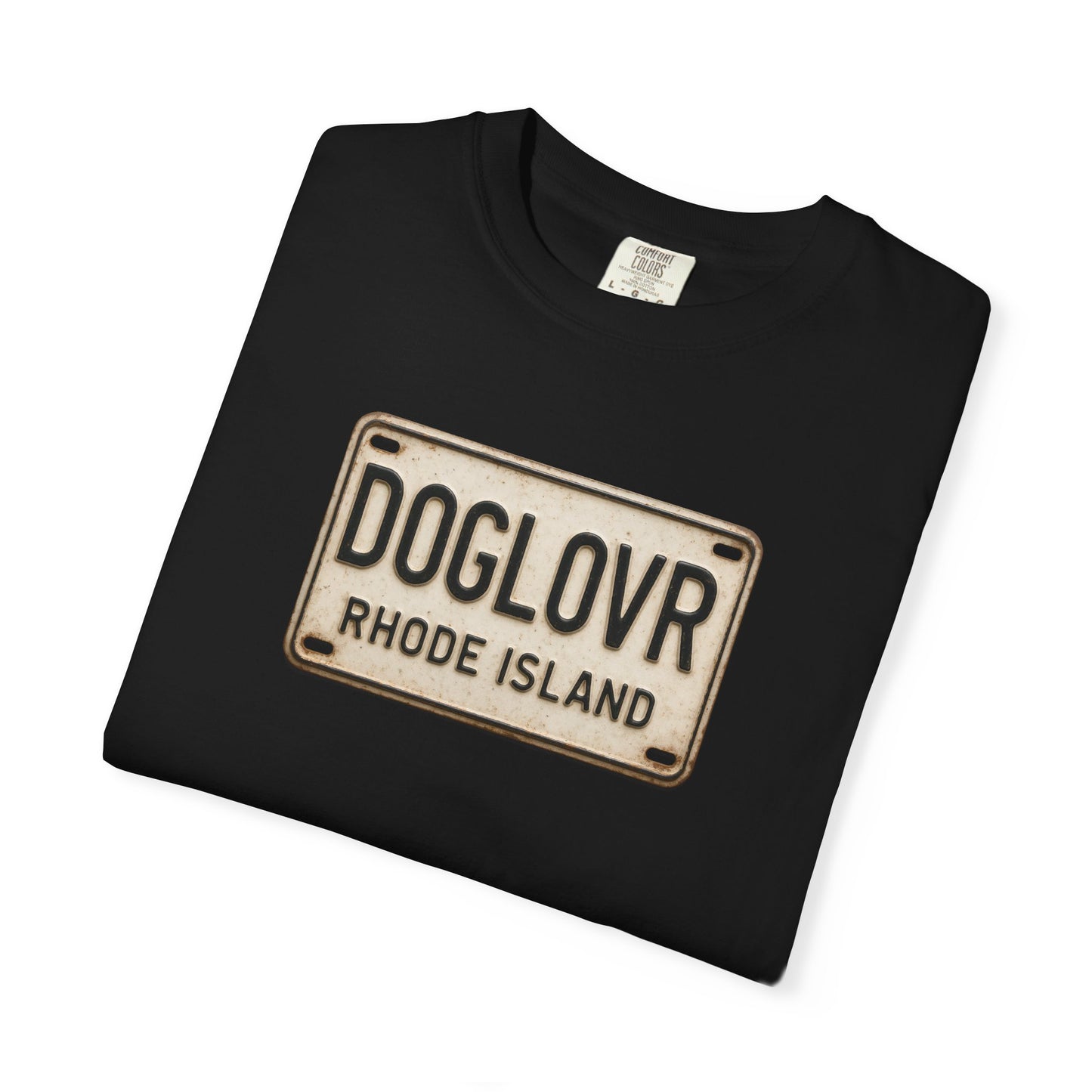 Vintage Rhode Island DOGLOVR State License Plate T-Shirt