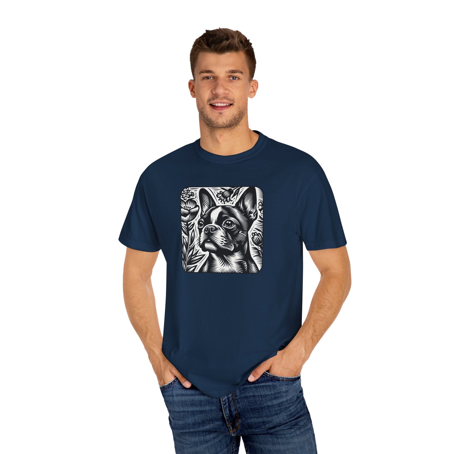 Vintage French Bulldog T-Shirt - Unisex Garment-Dyed Tee