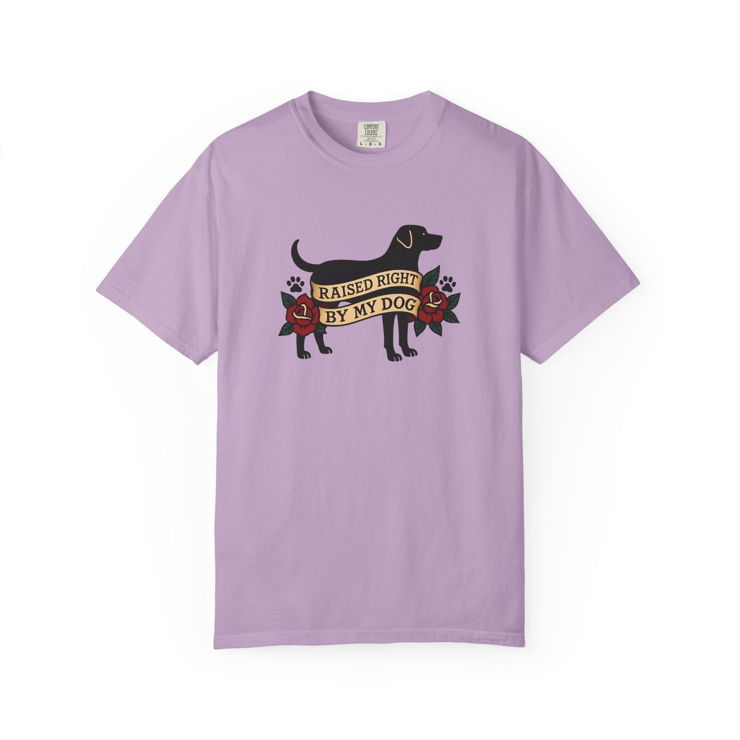 Raised Right by My Dog Tee, Unisex Pet-Themed Apparel, Gift for Dog Owners, Cute Canine Shirt