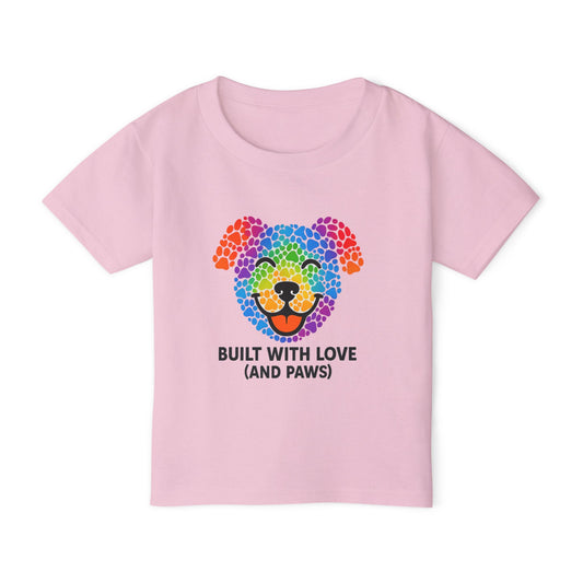 Built with Love and Paws Toddler T-Shirt | Adorable Pet Apparel, Gifts for Dog Lovers, Kids' Summer Fashion, Birthday Gift, Cute Animal Tee