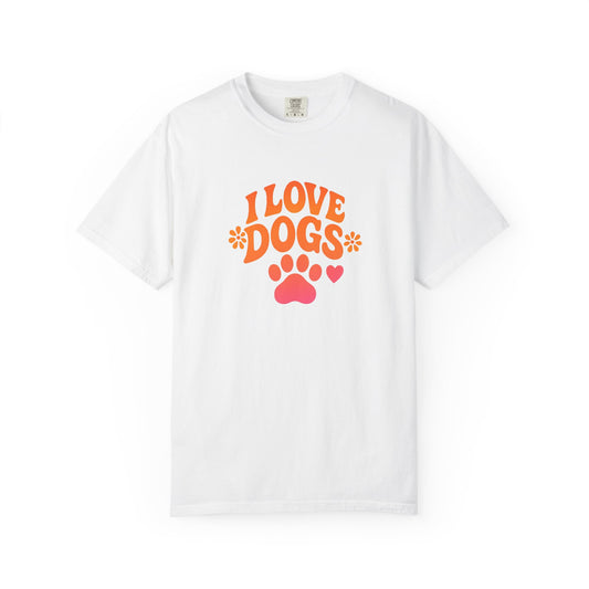 I Love Dogs Unisex T-Shirt, Soft Cotton Tee for Dog Lovers, Pet Adoption Gift, Casual Wear, Cute Canine Apparel
