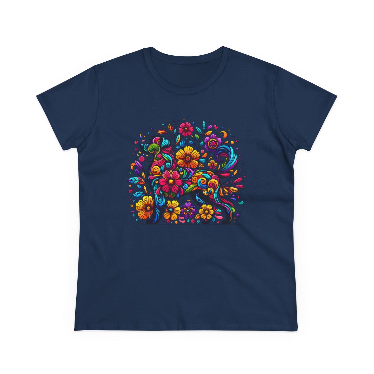 Women's Tee - Floral Dog Design