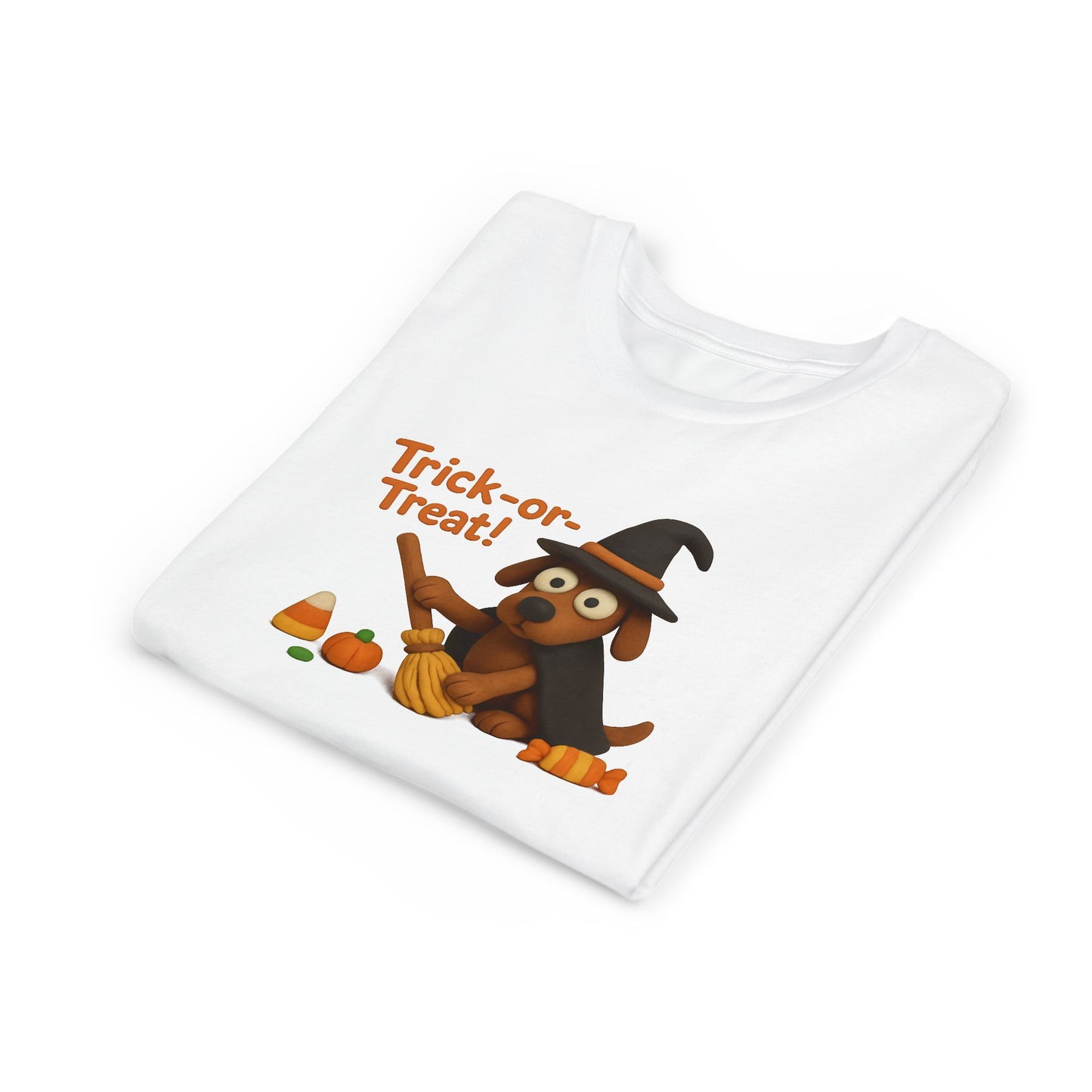 Halloween Dog Trick-or-Treat Youth Tee, Cute Kids T-Shirt, Fall Apparel, Halloween Costume, Gift for Kids, Fun Dog Shirt
