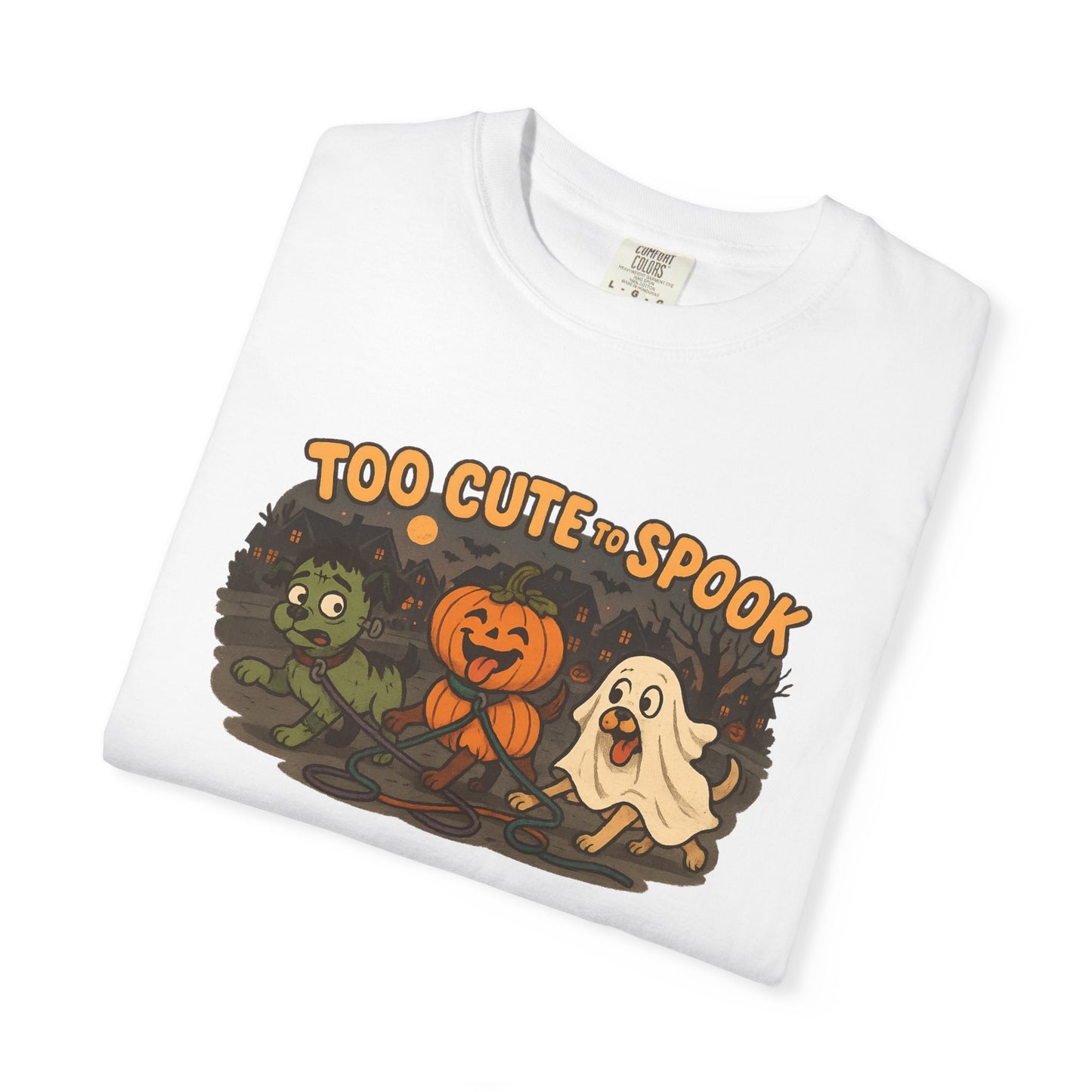 Halloween-Themed Unisex Garment-Dyed T-Shirt, Cute Spooky Tee for Fall, Perfect for Halloween Parties and Casual Wear