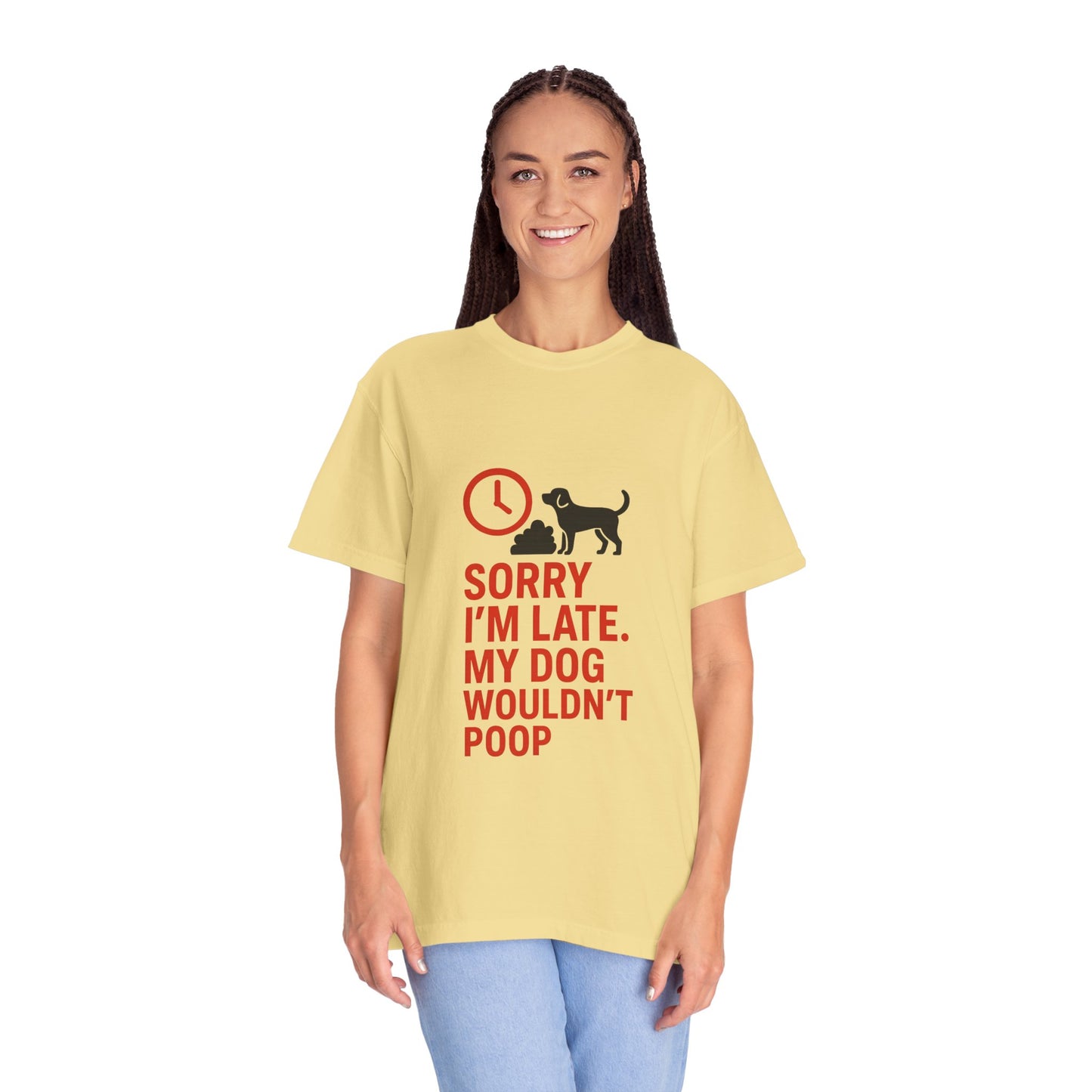 Funny Dog Lover T-Shirt, Sorry I'm Late, Pet Owner Gift, Unisex Tee, Casual Humor Shirt, Dog Mom, Dog Dad Tee
