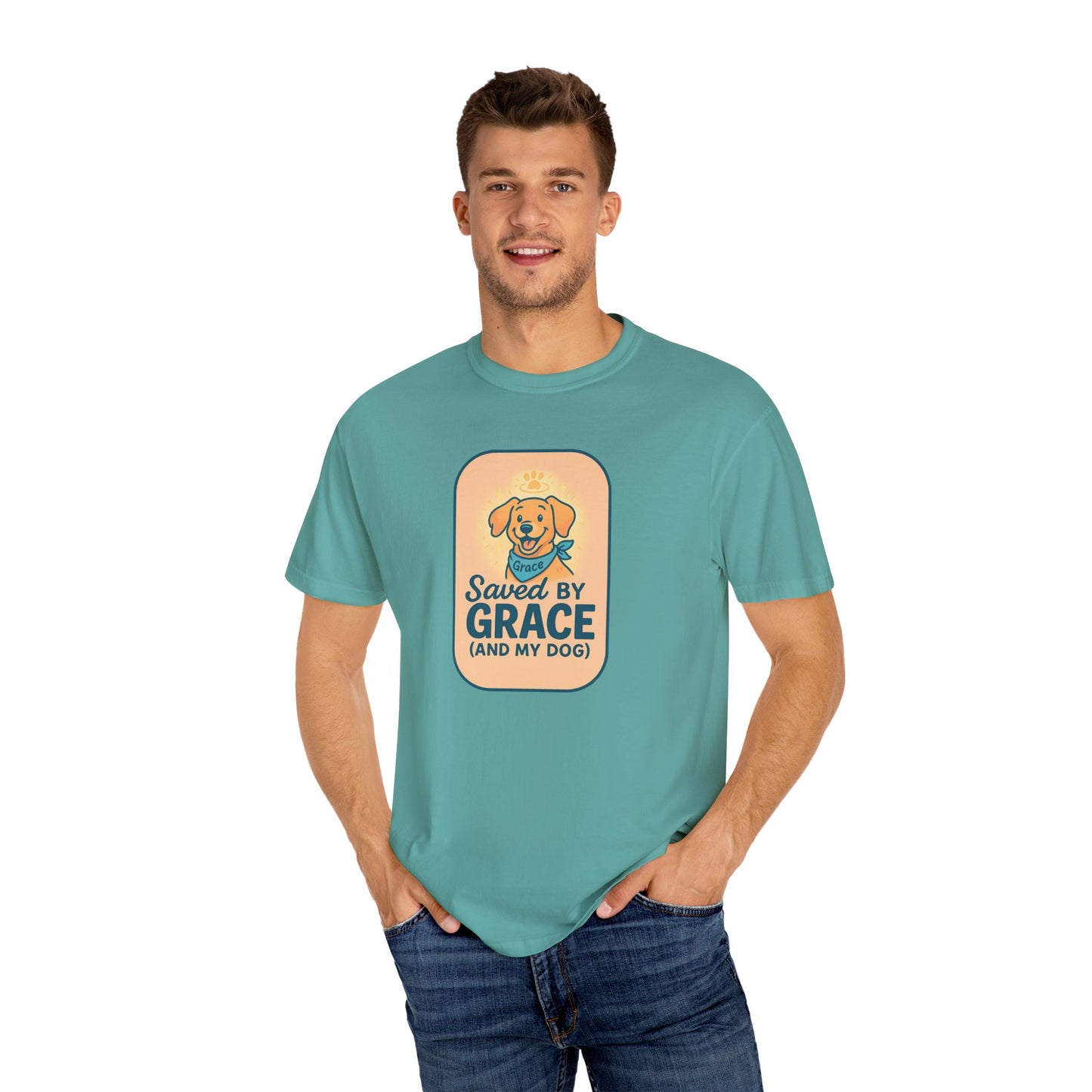 Dog Lover's Saved by Grace T-Shirt, Pet Lover Gift, Casual Tee, Birthday, Dog Adoption, Unisex Fashion, Cute Animal Shirt
