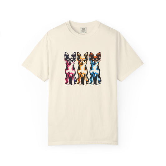 Colorful Chihuahua T-Shirt - Fun & Stylish Unisex Garment-Dyed Tee