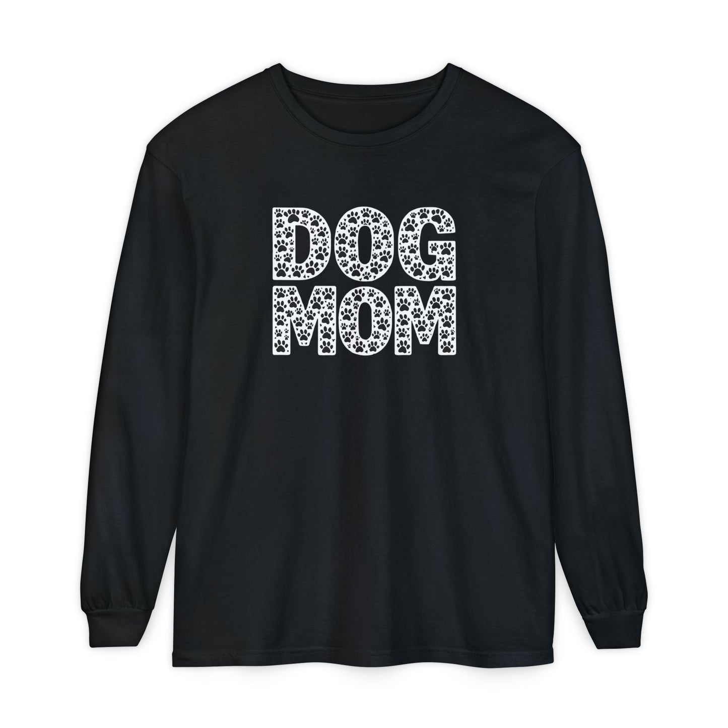 Dog Mom Long Sleeve T-Shirt, Gift for Dog Lovers, Casual Wear, Pet Owner Apparel, Unisex Dog Themed Clothing