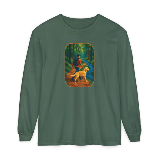 Scenic Dog Walk Design | Casual Comfort, Gift for Dog Lovers, Nature Enthusiasts, Cozy Outfit, Eco-Friendly Wear