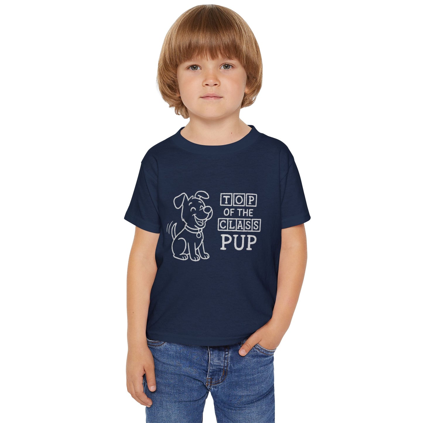 Top of the Class Pup Toddler T-Shirt | Cute Dog Tee for Kids, Birthday Gift, Dog Lovers, Animal Themed Apparel, Gift for Pet Parents