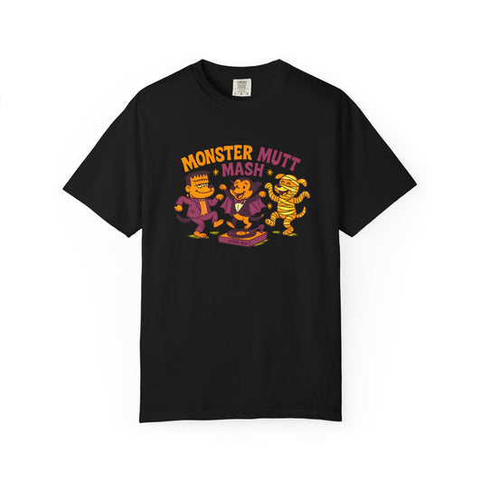 Monster Mutt Mash T-Shirt, Unisex Halloween Tee, Fun Graphic Tee for Pet Lovers, Cute Dog Shirt, Spooky Season Apparel