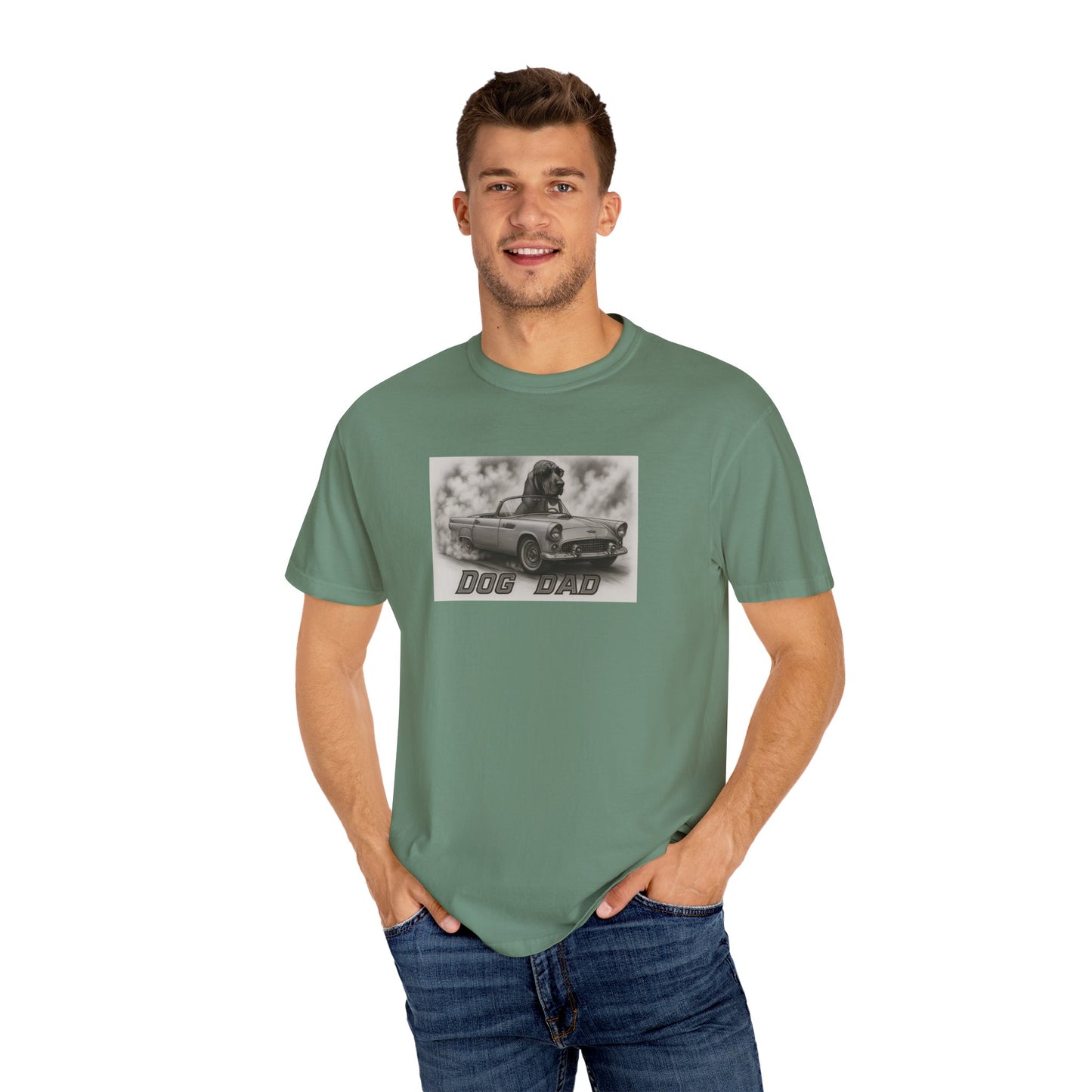 Dog Dad - Bloodhound - Cool Dogs in Cool Cars T-Shirt Collection
