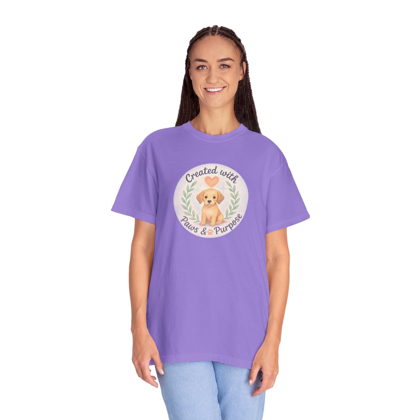 Created with Paws & Purpose T-Shirt, Pet Lover Gift, Dog Lover Apparel, Animal Rescue Support, Unique Gifts for Dog Owners