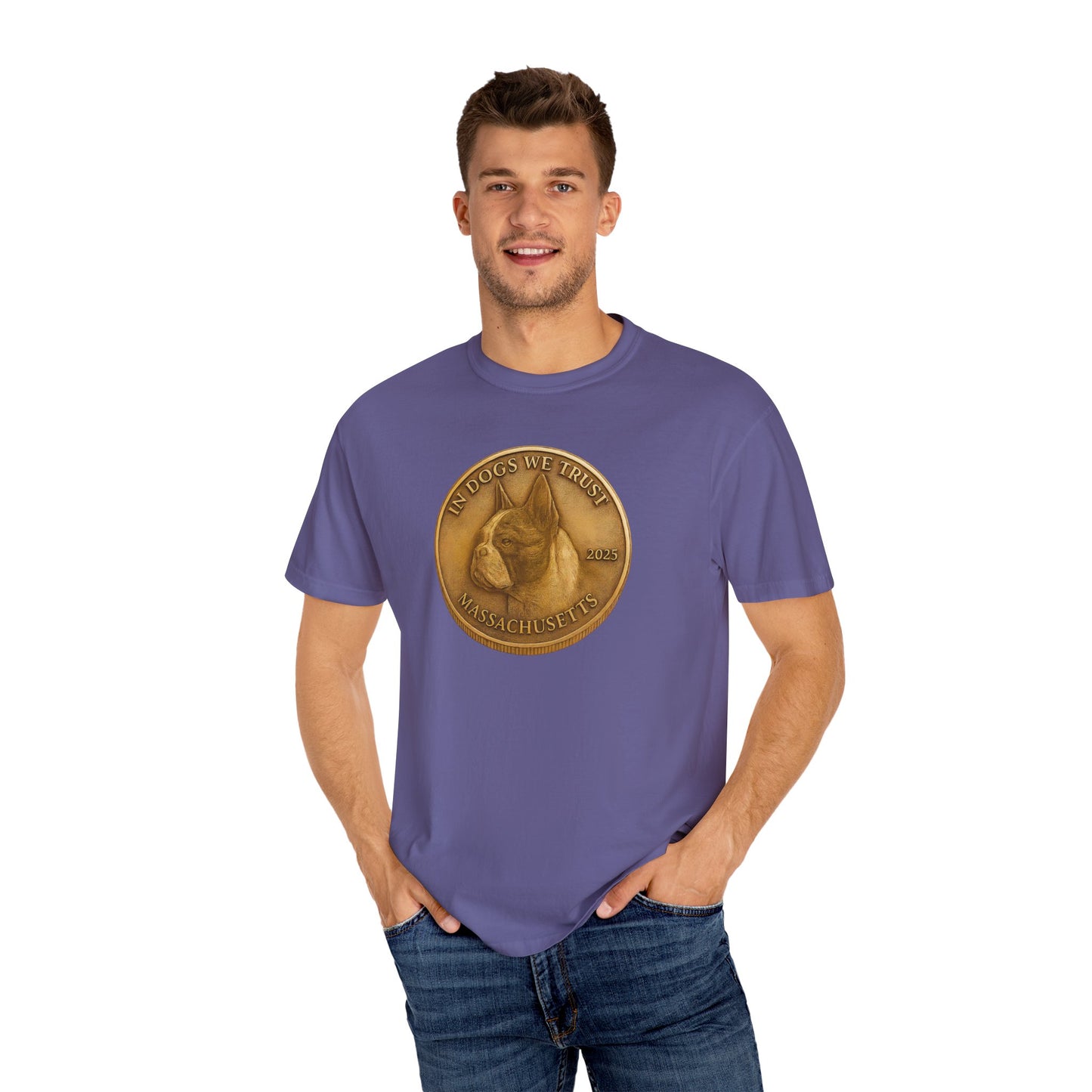 Massachusetts State Coin T-Shirt Collection - Proud Dog Breed Illustrations