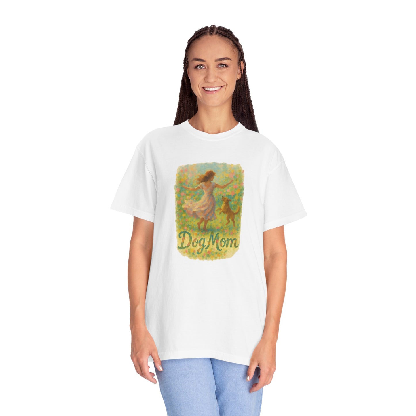 Dog Mom T-Shirt, Cute Animal Lover Tee, Gift for Pet Moms, Garment-Dyed T-Shirt, Casual Summer Shirt, Birthday Gift, Dog Lover Merchandise