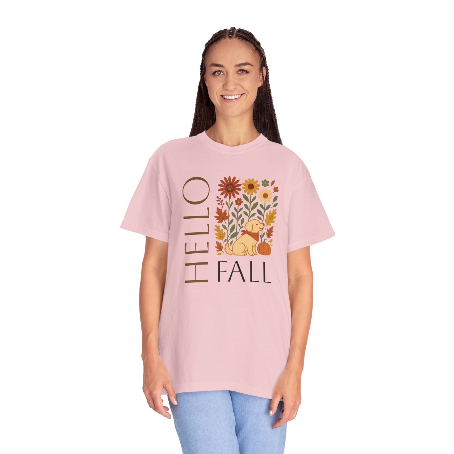 Autumn Floral Dog T-Shirt, Hello Fall