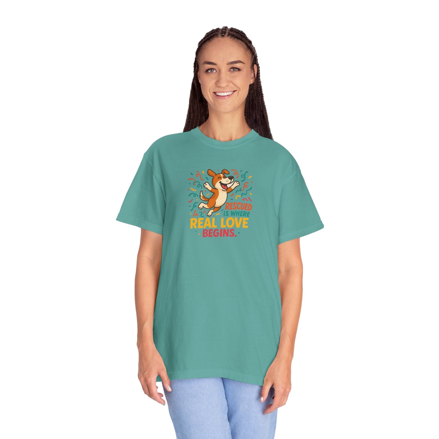 Rescue Love T-Shirt, Unisex Dog Lover Tee, Adoption Awareness Shirt, Pet Rescue Apparel, Gift for Animal Lovers