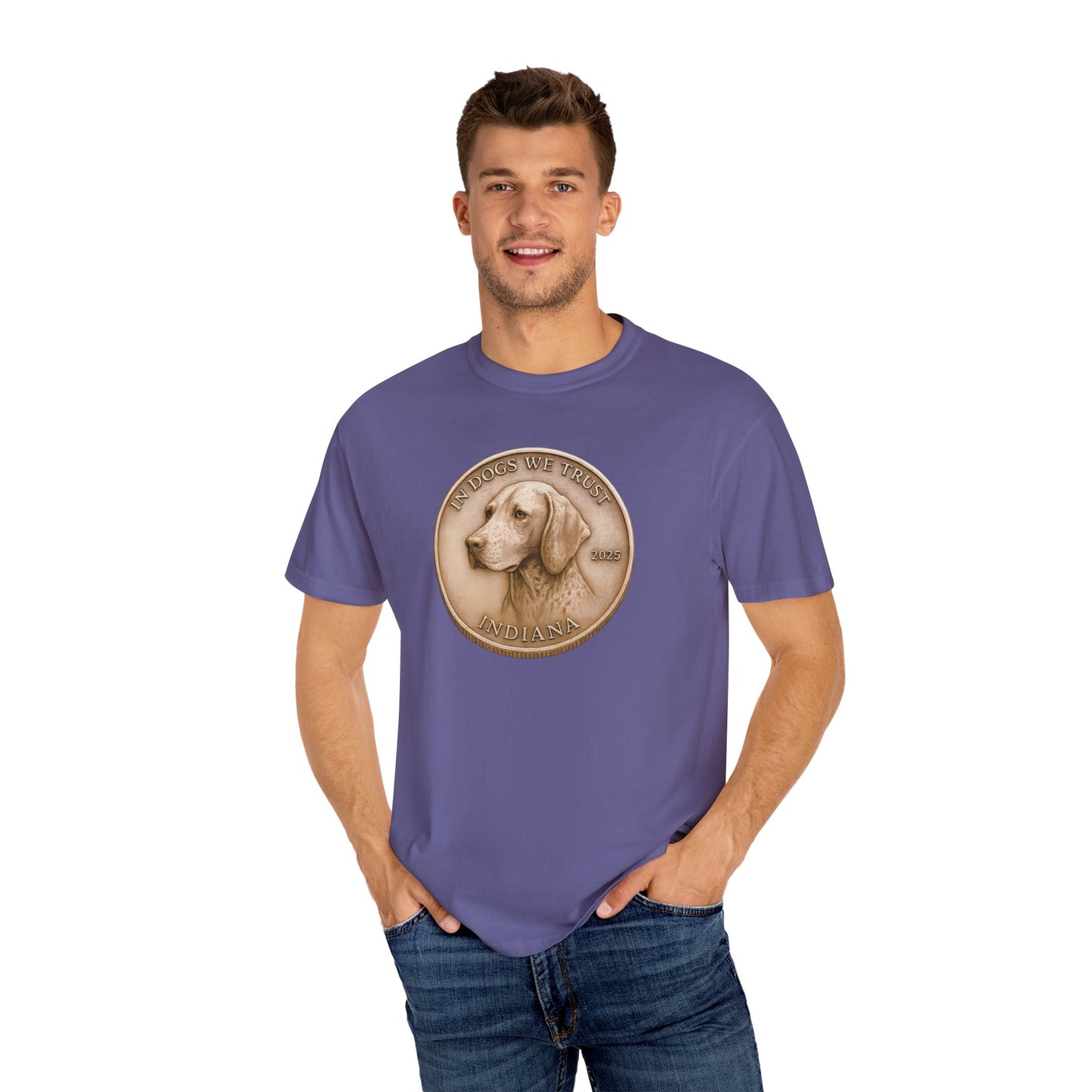 Indiana State Coin T-Shirt Collection - Proud Dog Breed Illustrations