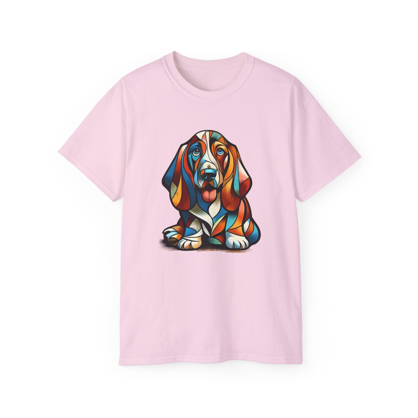 “Petcasso Pup – The Bold Basset Hound Tee”