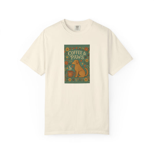 Coffee & Paws Unisex Garment-Dyed T-Shirt