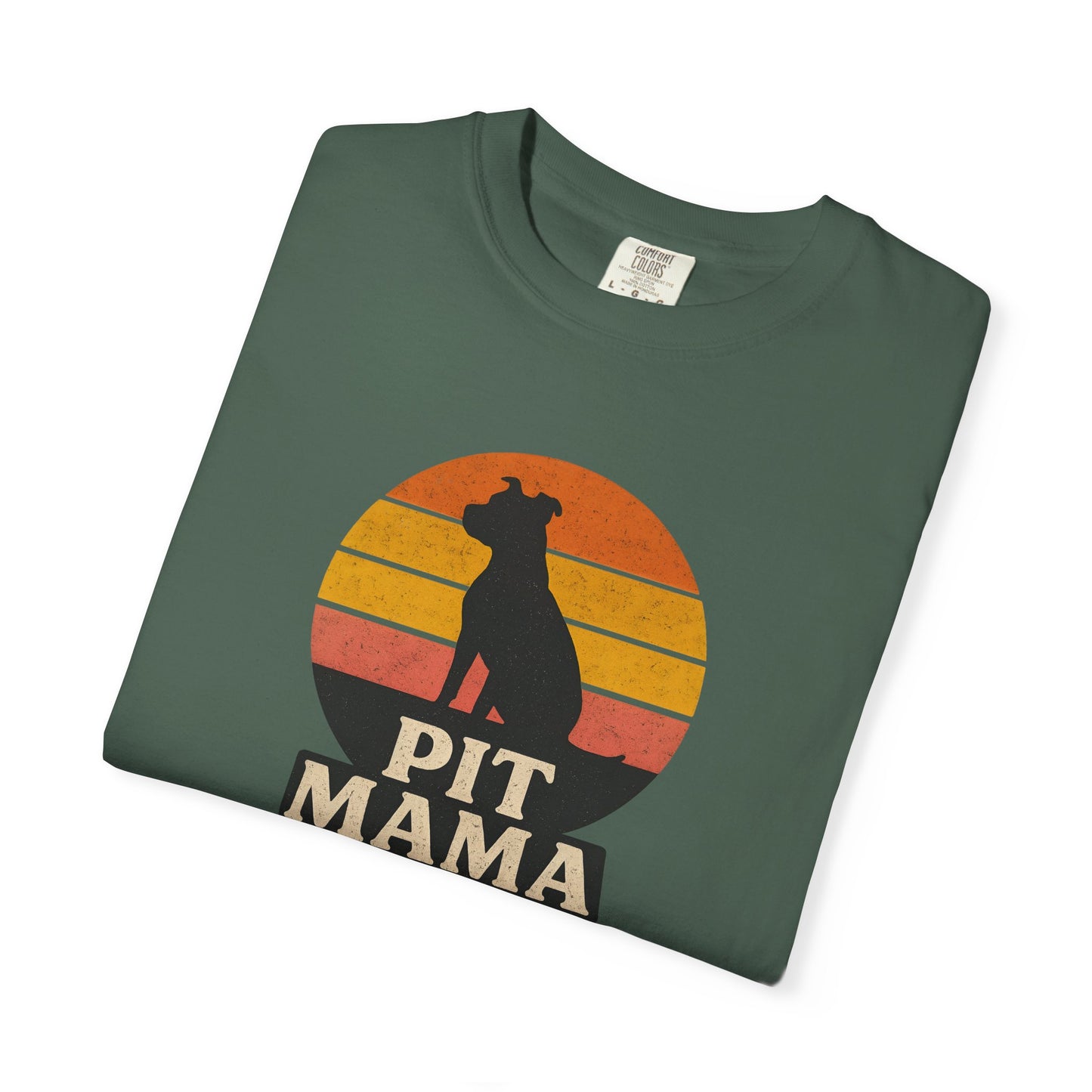 PIT MAMA Unisex Garment-Dyed T-Shirt, Dog Lover Gift, Pet Mom Apparel, Casual Tee, Perfect for Everyday Wear