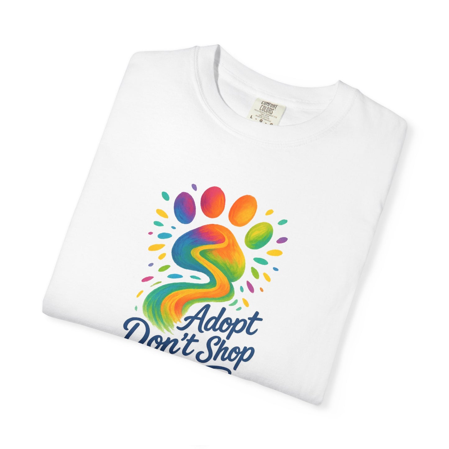 Rainbow Paw Print Adopt Don't Shop T-Shirt, Animal Rescue Shirt, Dog Lover Gift, Adoption Awareness Tee, Unisex Cotton Tee, Gift for [...]
