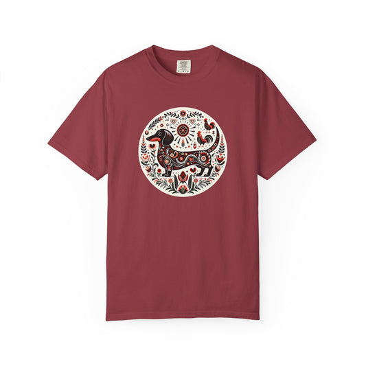 Artistic Animal Print T-Shirt - Unisex Garment-Dyed Tee for Nature Lovers, Festivals, Boho Style, Gift Idea, Everyday Wear