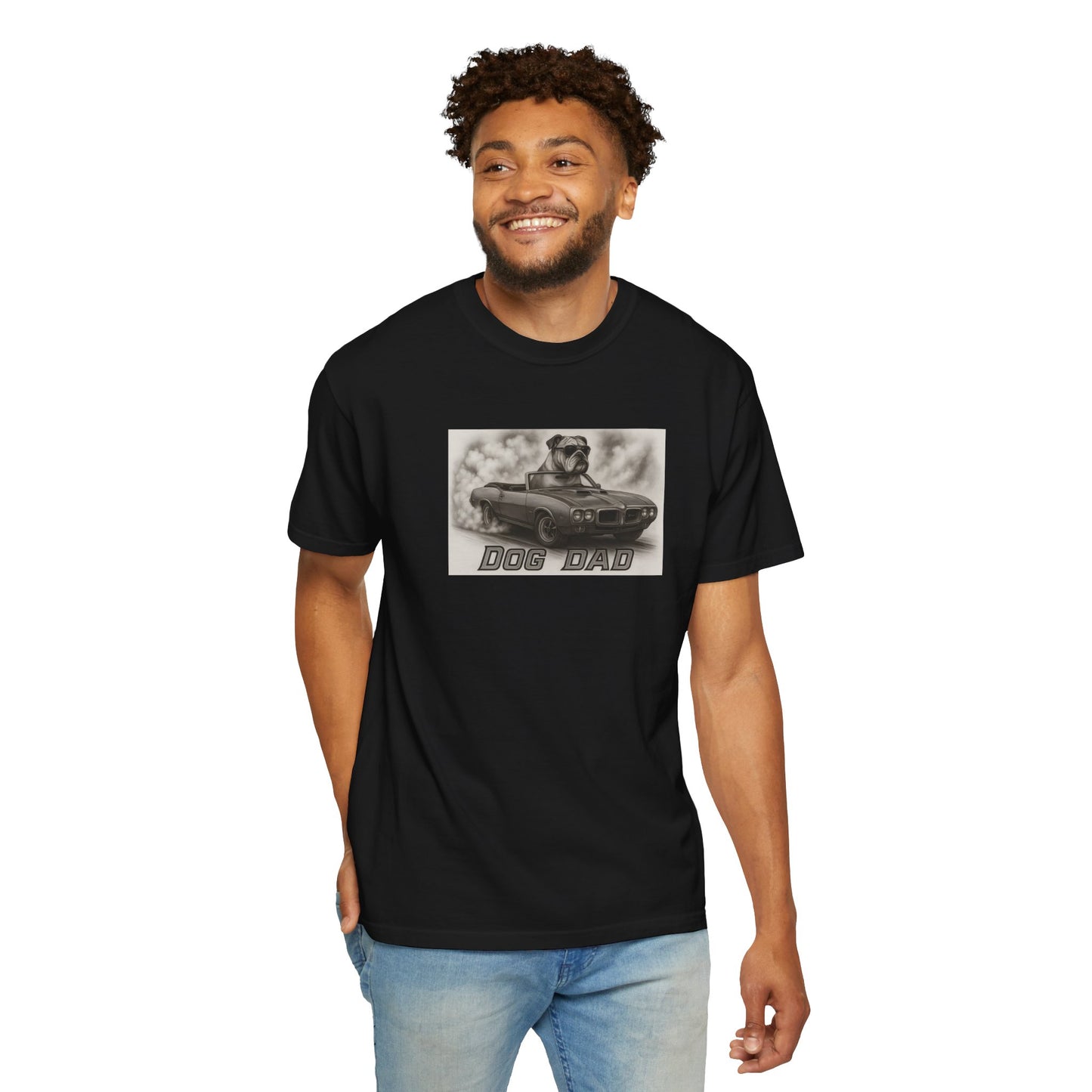 Dog Dad - Bulldog - Cool Dogs in Cool Cars T-Shirt Collection