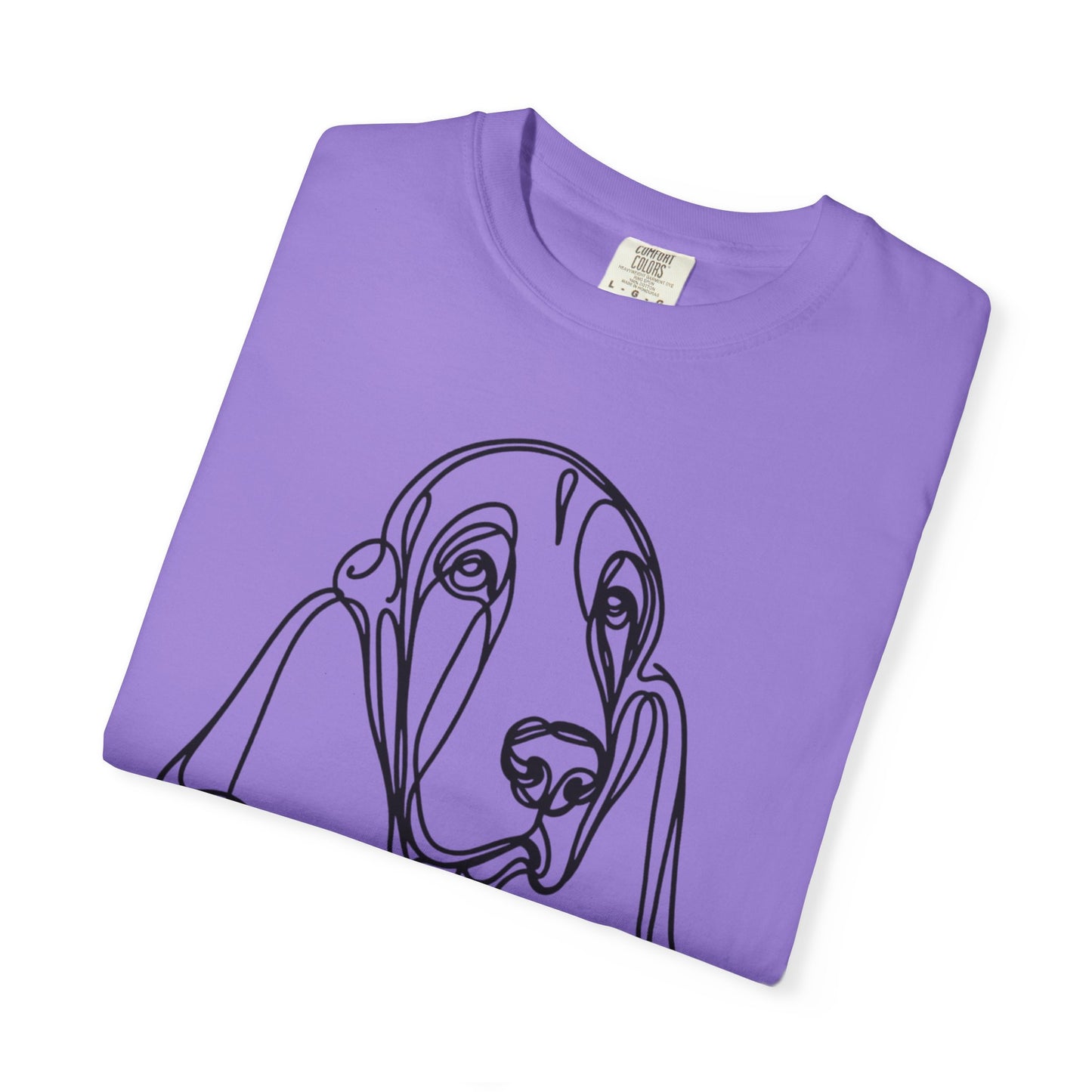 Basset Hound Line Art T-Shirt | Unisex Garment-Dyed Tee