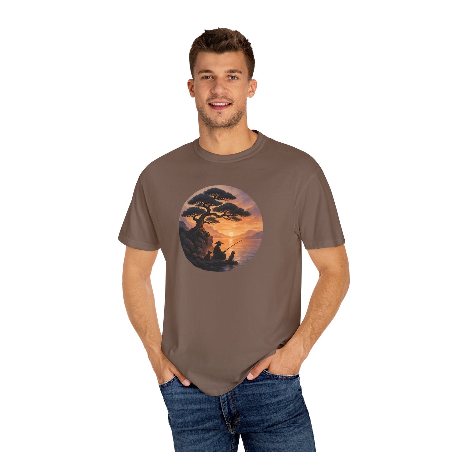 Vintage Sunset Fisherman T-shirt