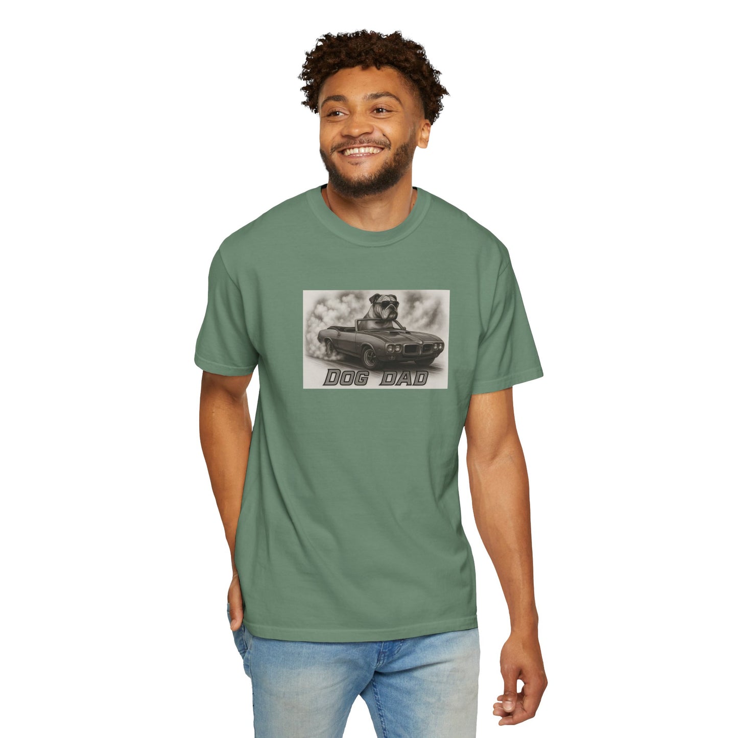 Dog Dad - Bulldog - Cool Dogs in Cool Cars T-Shirt Collection