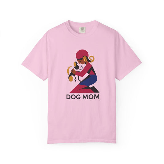 Dog Mom Garment-Dyed T-Shirt, Gift for Dog Lovers, Casual Wear, Pet Owner Apparel, Mother's Day Gift, Animal Lover Tee