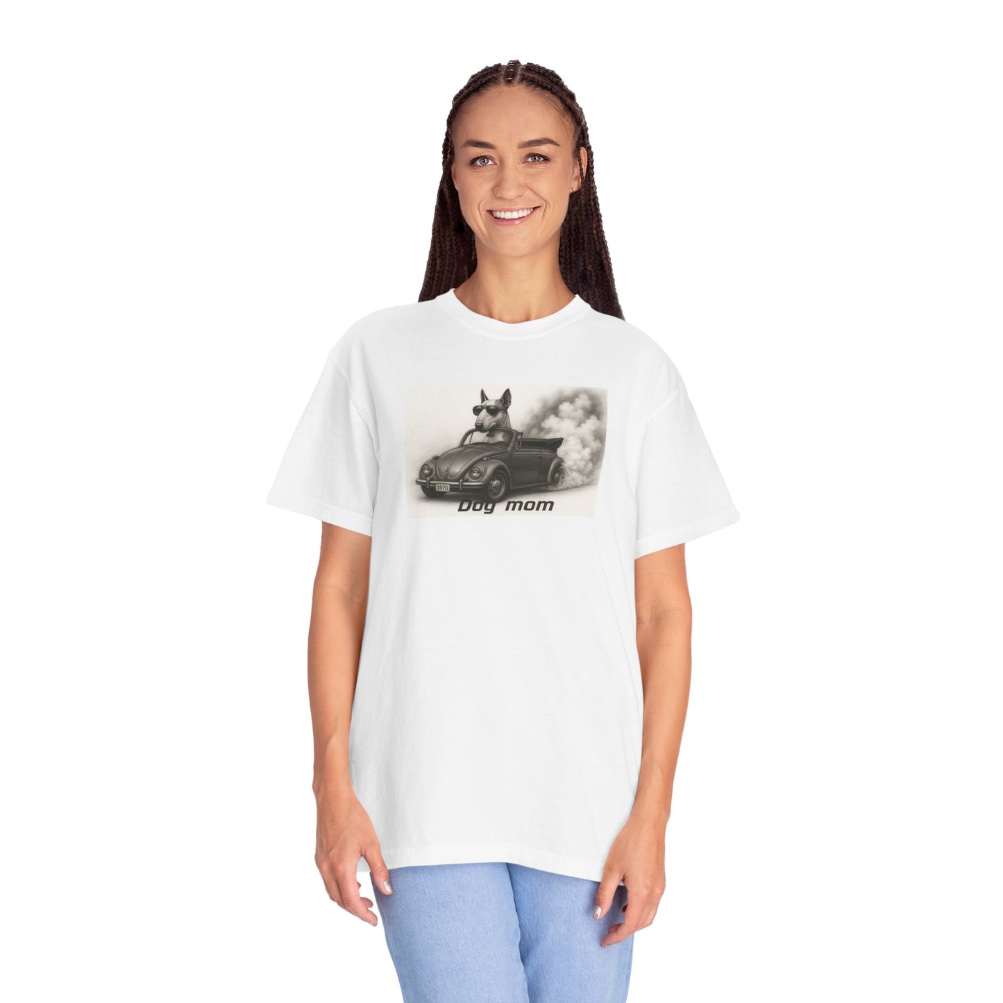 Dog Mom - Bull Terrier - “Cool Dogs in Cool Cars” T-Shirt Collection