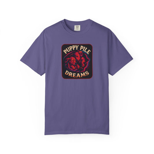 Puppy Pile Dreams T-Shirt, Unisex Tee, Dog Lover Gift, Casual Wear, Comfortable Cotton Shirt, Fun Animal Graphic Tee