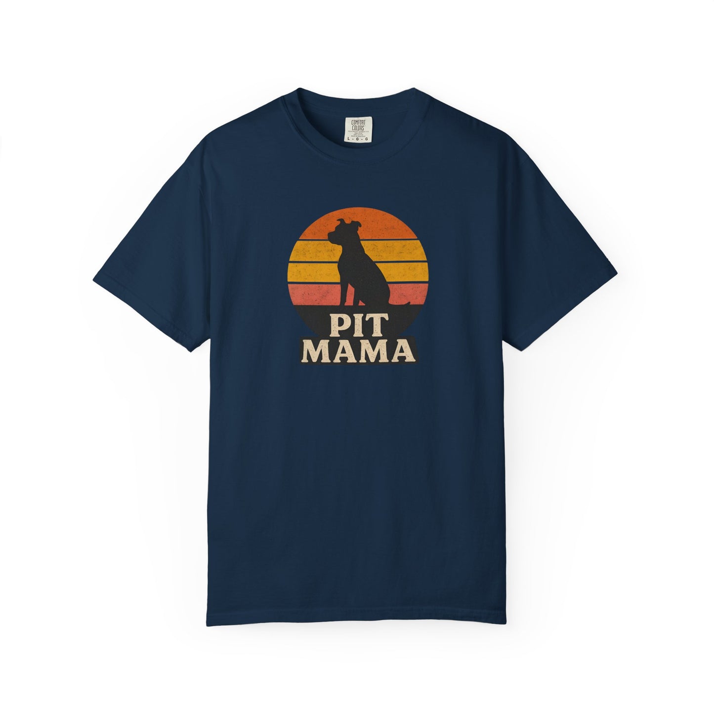 PIT MAMA Unisex Garment-Dyed T-Shirt, Dog Lover Gift, Pet Mom Apparel, Casual Tee, Perfect for Everyday Wear