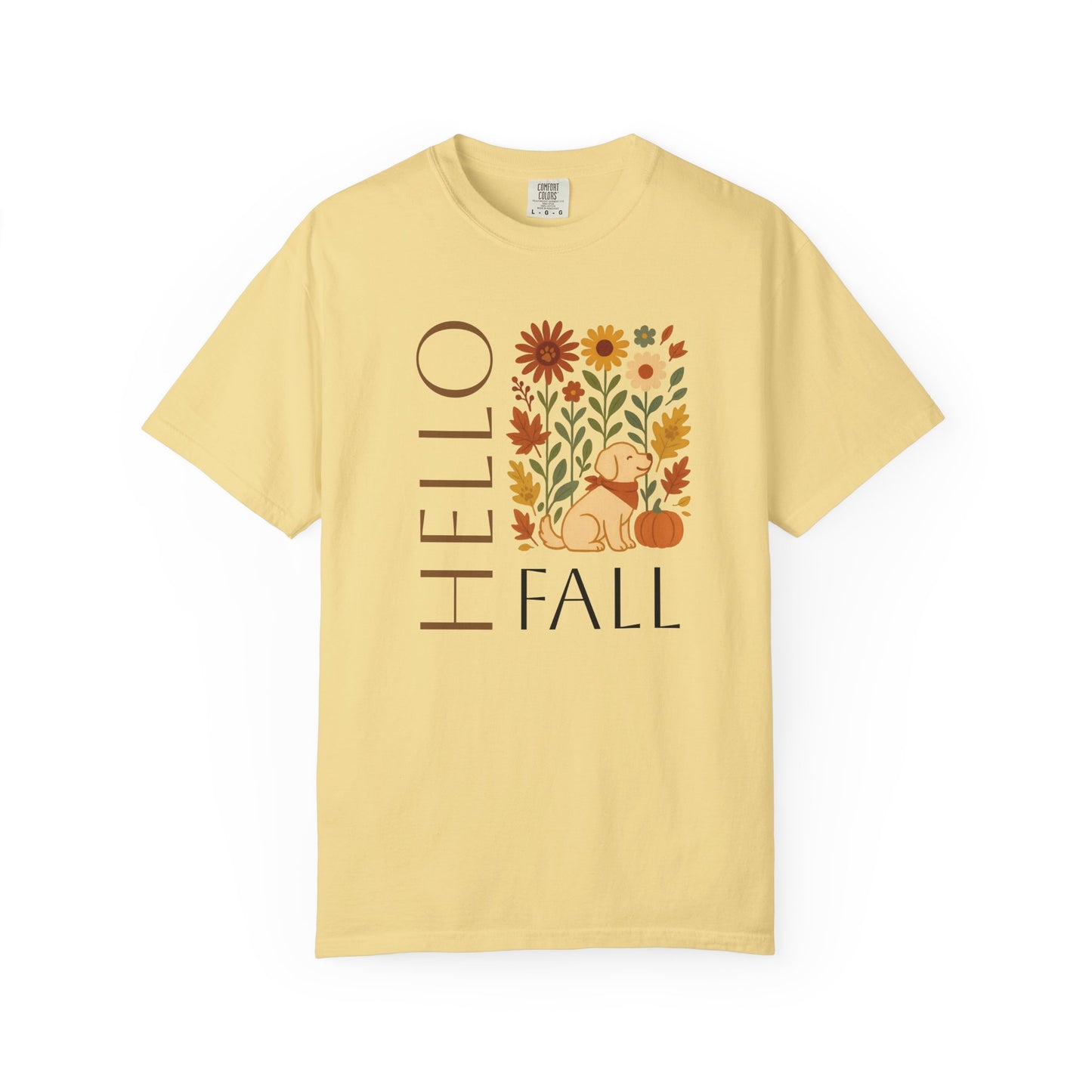 Autumn Floral Dog T-Shirt, Hello Fall