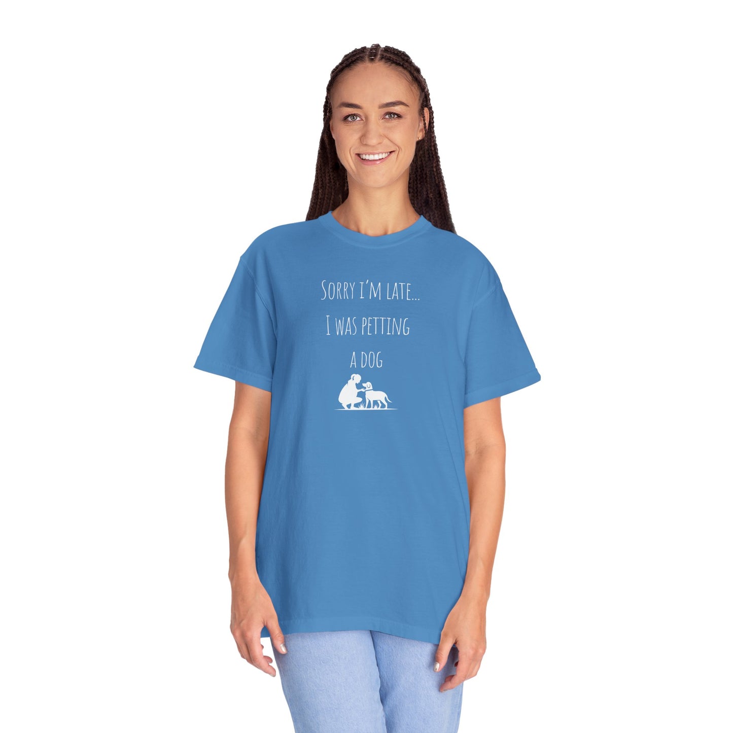 Dog Lover's Unisex T-Shirt - "Sorry I'm Late... I Was Petting a Dog"
