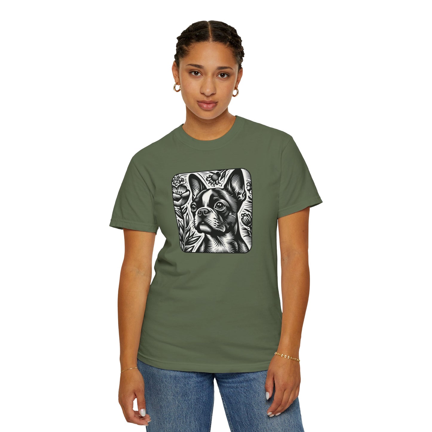 Vintage French Bulldog T-Shirt - Unisex Garment-Dyed Tee