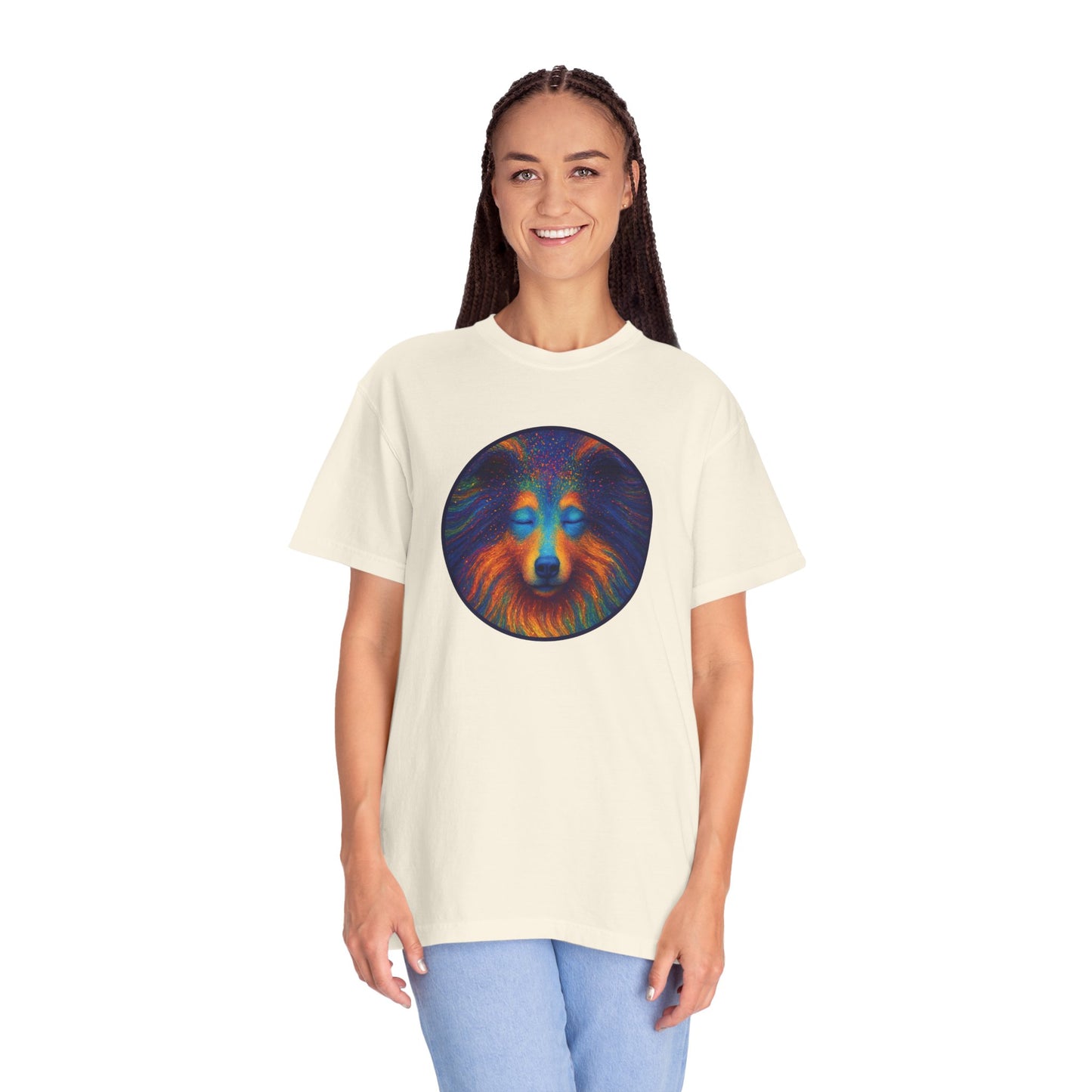 Vibrant Art T-Shirt, Psychedelic Collie Shirt
