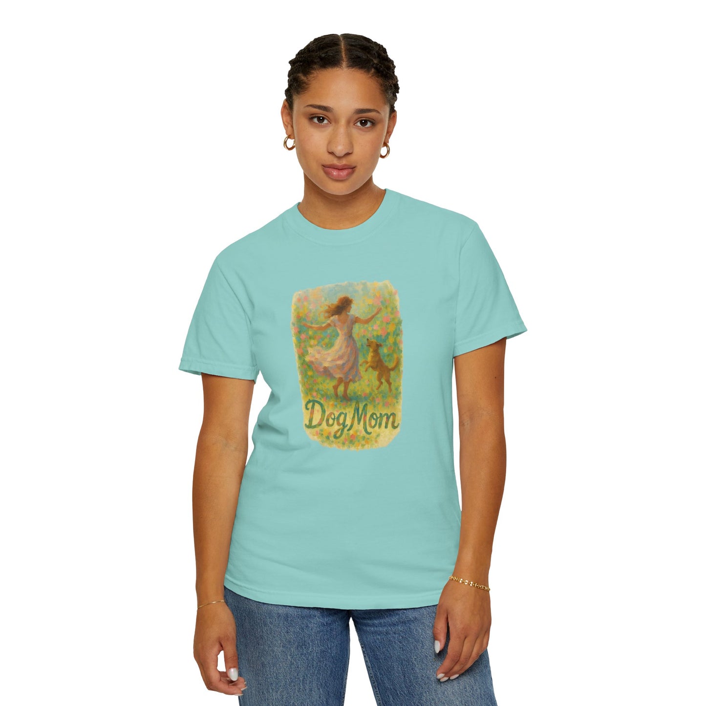 Dog Mom T-Shirt, Cute Animal Lover Tee, Gift for Pet Moms, Garment-Dyed T-Shirt, Casual Summer Shirt, Birthday Gift, Dog Lover Merchandise