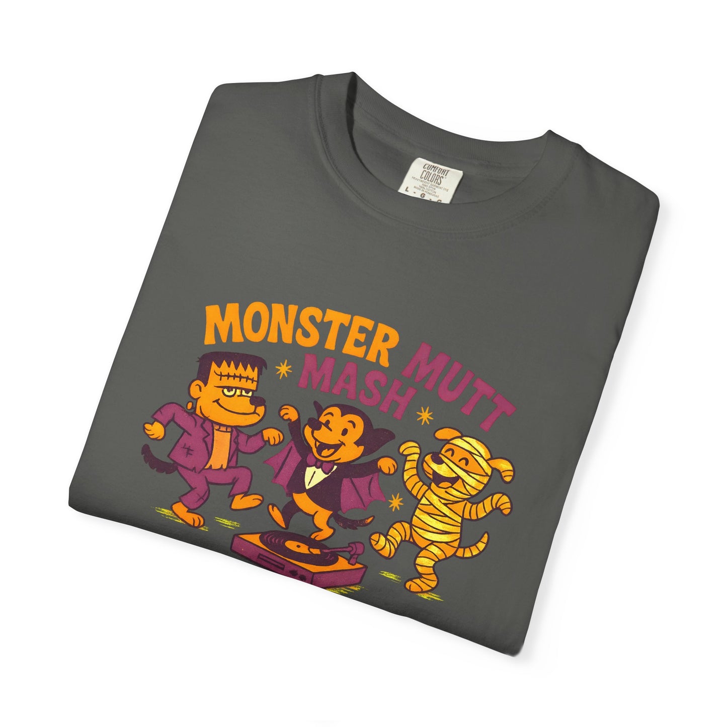 Monster Mutt Mash T-Shirt, Unisex Halloween Tee, Fun Graphic Tee for Pet Lovers, Cute Dog Shirt, Spooky Season Apparel
