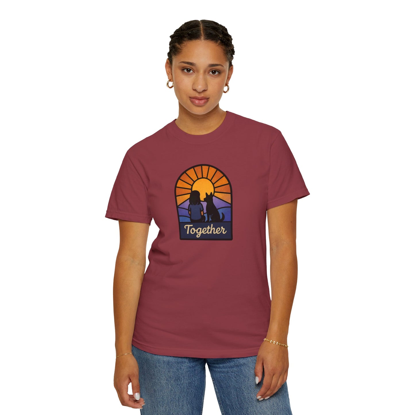 Together Sunset Graphic T-Shirt, Unisex Tee for Families, Casual Wear, Gift for Nature Lovers, Summer Vibe Apparel, Retro Style Shirt